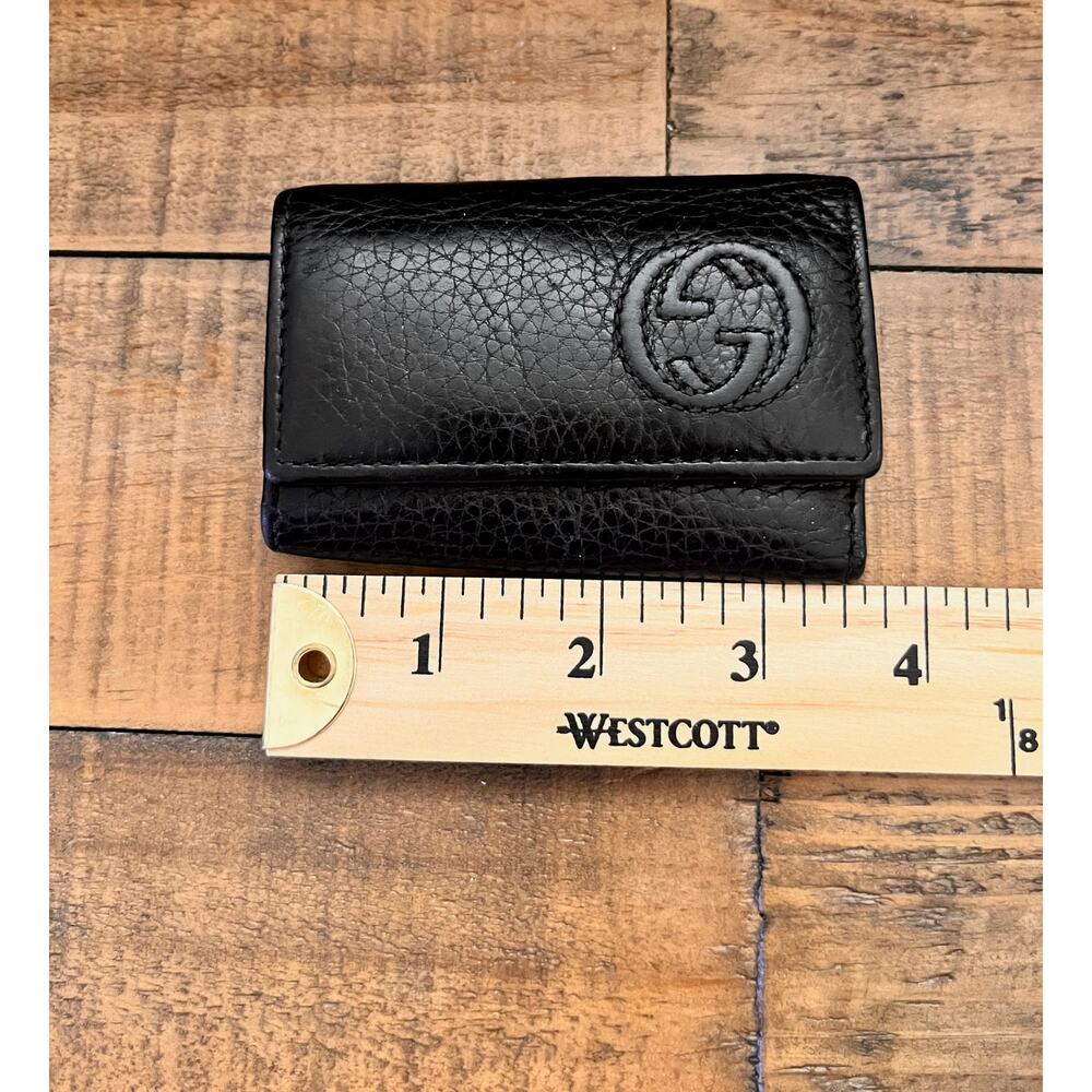 Authentic Gucci Key Case Color Black Soho Interlocking GG With COA - Picture 10 of 11